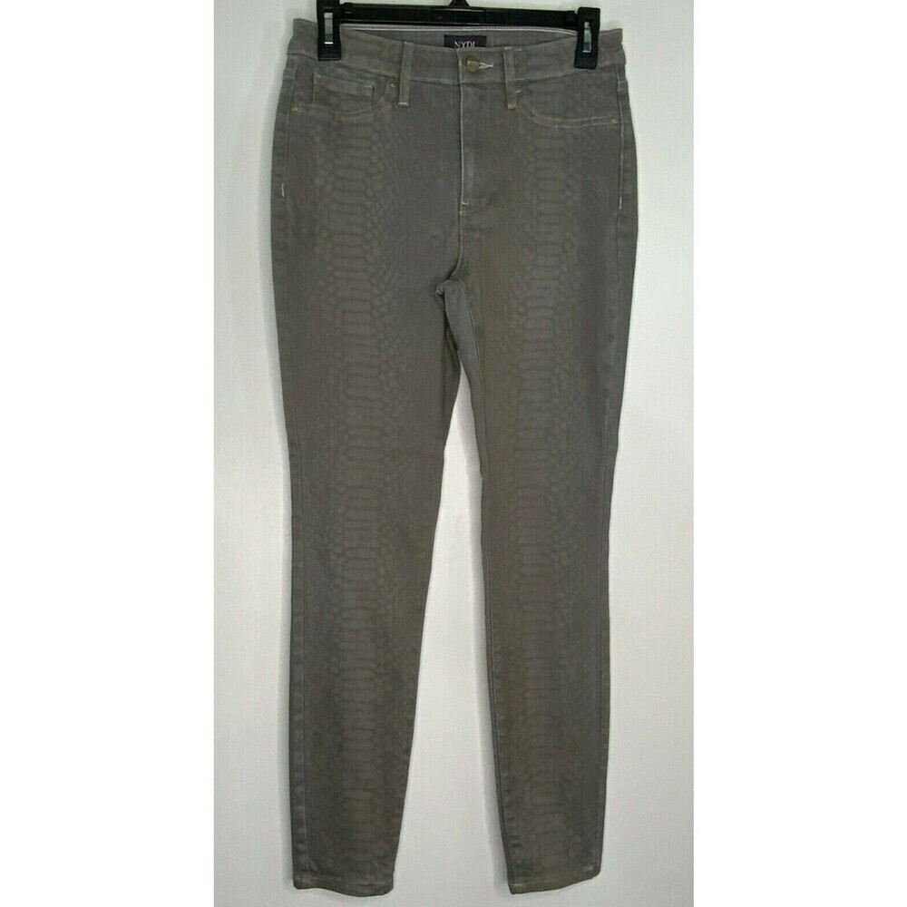 NYDJ Not Your Daughter's Jeans Women's Ami Skinny Jeans Gray Snake Print Size 2